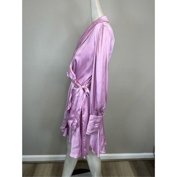NWT Zimmermann Silk Wrap Mini Dress in Musk Size Zimmermann 0 (US4) $595 - Picture 6 of 11